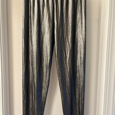 Ladies Shiny Silver Sz L/XL Leggings